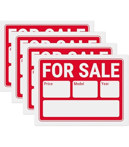 BAZIC 9" X 12" For Sale Sign For Car And Auto Sales (2-Line) (S-2