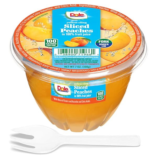DOLE FRUIT BOWL PEACHES, 7 OZ