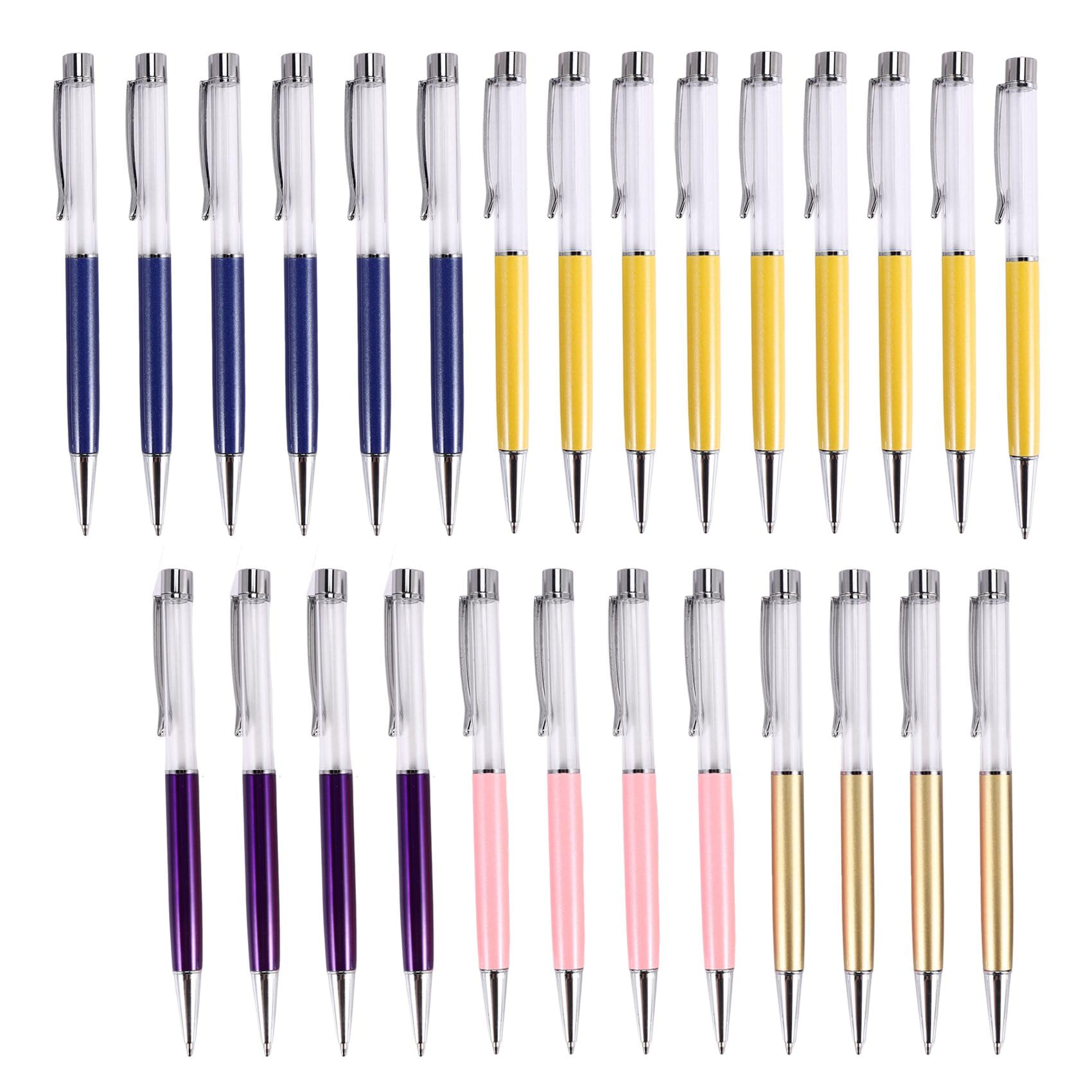 Aetherion 27 Pack Colorful Empty Tube Floating DIY Pens Ballpoint Pens, Building Your Favorite Liquid Sand Pens