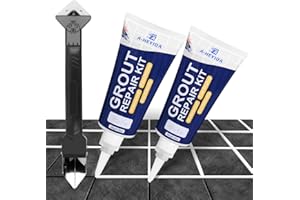 KCUT Tile Grout Repair Kit - 2Pcs White Grout Filler Tube for Seal Kitchen Bathroom Living Room Floor Tile, Large Capacity/180g - Tile Grout and Caulking Tool, Renew and Repair Gaps in Tile Seams