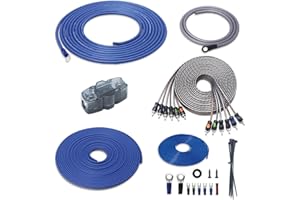 Recoil RCK46 True 4 Gauge Complete 6-Channel CCA Amplifier Wiring Kits with OFC RCA Cable