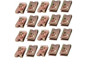 uxcell uxcell20pcs Speed Fastener Extruded U Nut Clip Zinc Plated Brass Tone for M6 Screw Bolt