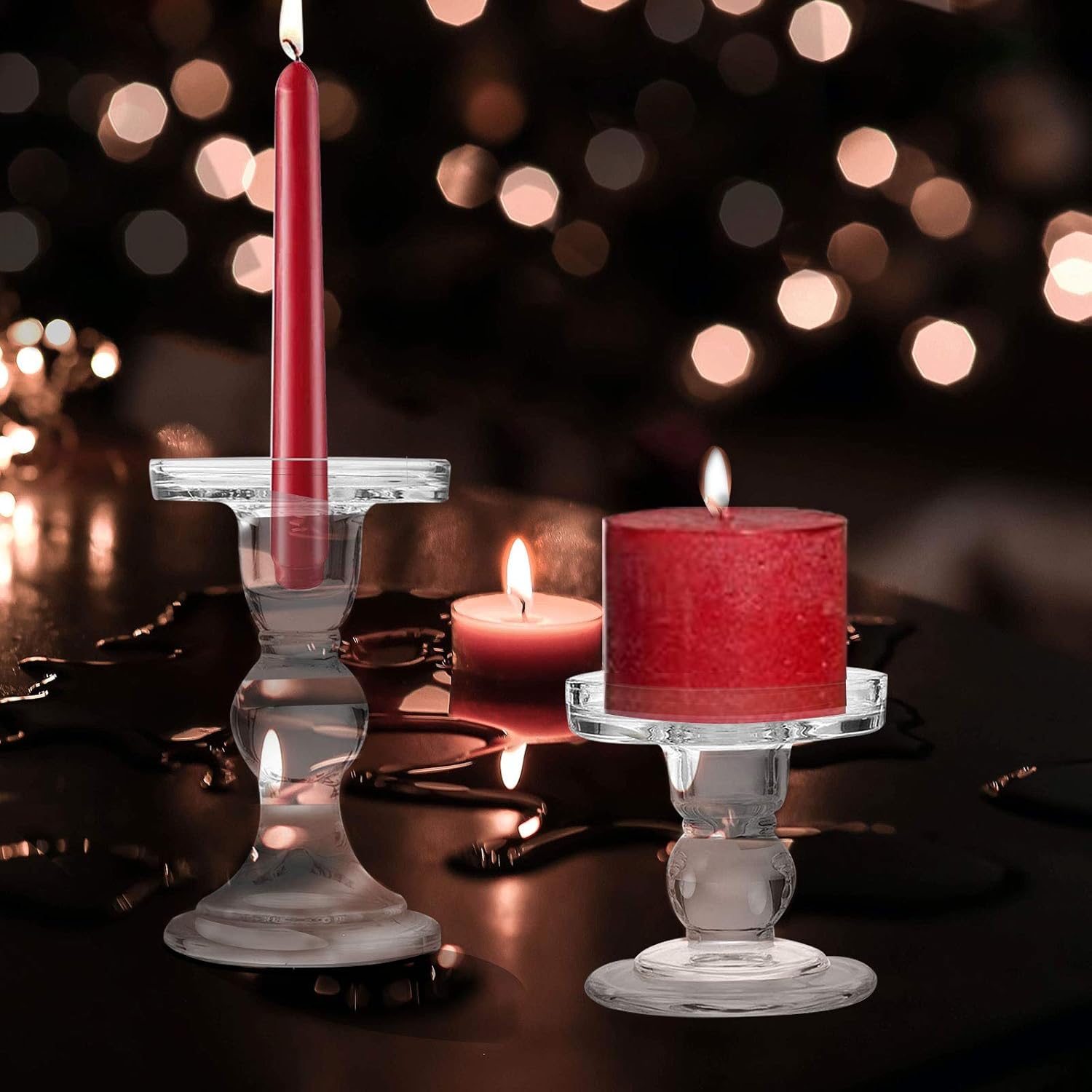 Home Kitchen Glass Votive Hurricane Candle Holders Crystal Candlesticks For 3 Pillar Candle 3 4 Taper Candle 3 Pack 3 25 Diameter Candlestick Holders Yiseyruo Mercury Glass Candle Holder Candleholders