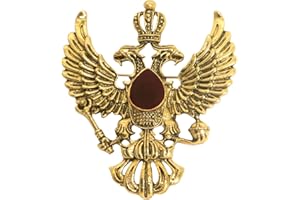 HETICA Vintage Two Headed Eagle Brooch Gold Men Brooch Pins for Suits Men's Lapel Pins for Suits Brooches for Women Vintage Safety Pin Punk Suit Tie Pin for Valentine's Day Anniversary Birthday Gifts