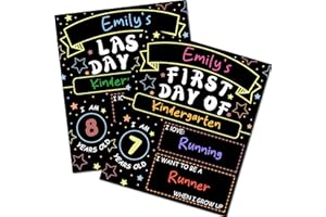 OHOME 2 Pack First and Last Day of School Sign Board - Double Sided Back to School Supplies | Classroom Decorations for Presc