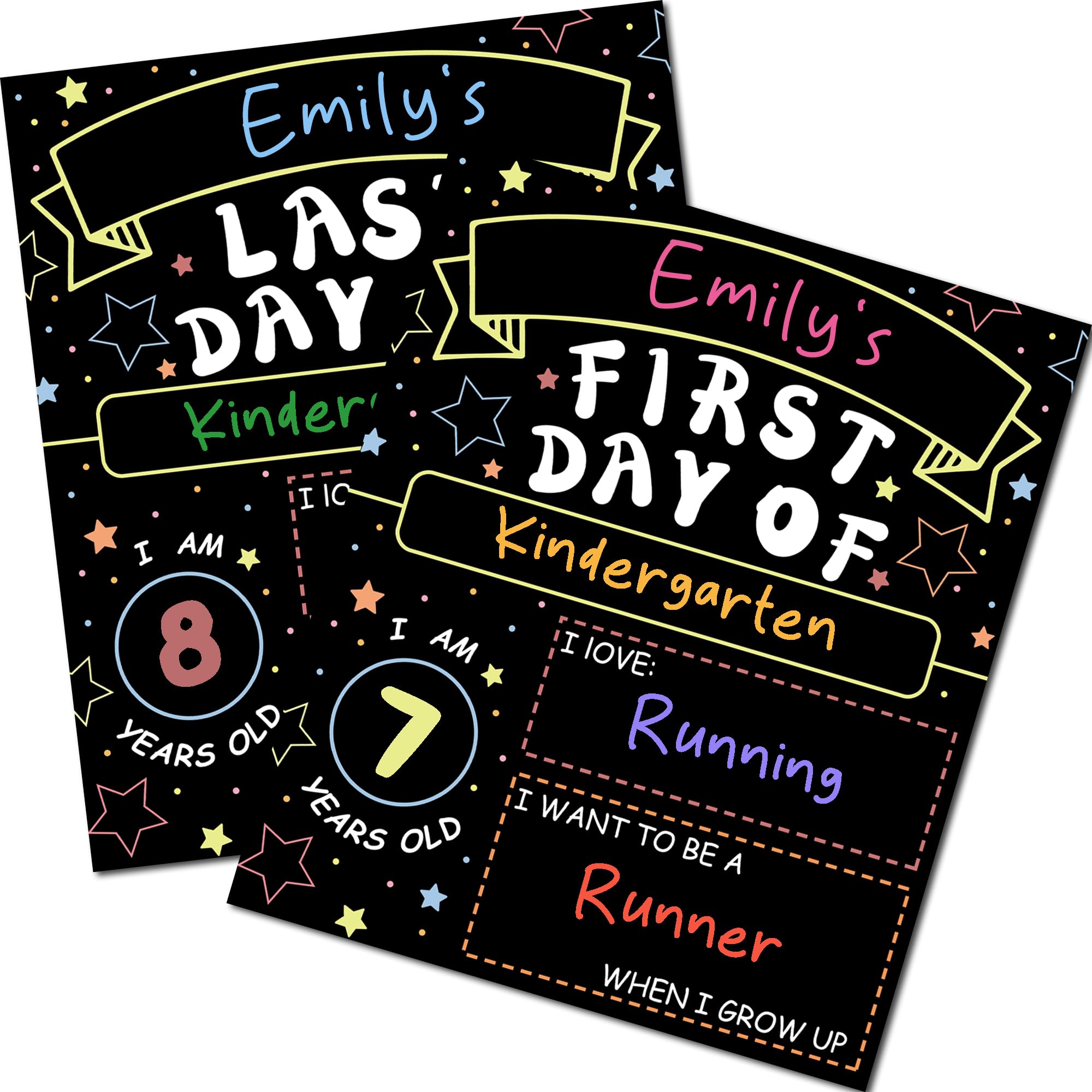 Photo 1 of OHOME 2 Pack First and Last Day of School Sign Board - Double Sided Back to School Supplies | Classroom Decorations for Preschool - Teacher Supplies for 1st Day of Kindergarten - Classroom Must Haves