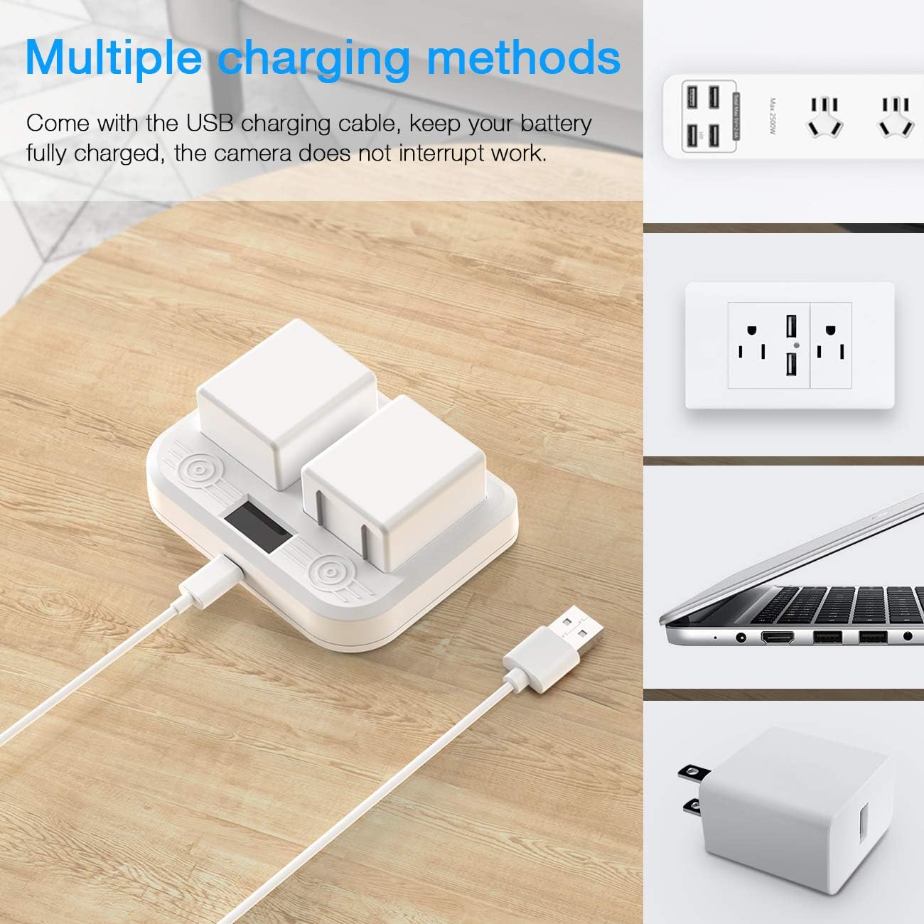 Charging Station for Arlo Pro 3 and Arlo Ultra - with Dual Charging Port and Type-C Cable - Charge up to 2 Arlo Ultra and Arlo Pro 3 Batteries at The Same Time with LED Display Function by OkeMeeo: Home Audio & Theater