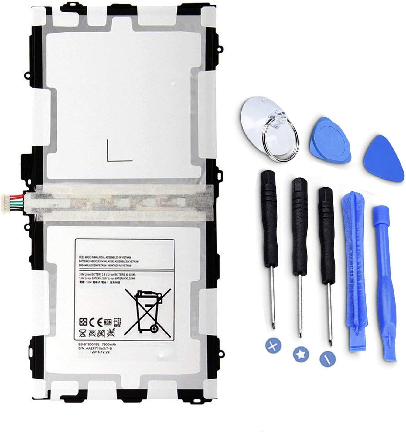 EB-BT800FBU EB-BT800FBC Tablet Battery Replacement for Samsung Galaxy Tab S 10.5 SM-T800 SM-T801 SM-T805 SM-T805C SM-T805W T805Y T805M SM-T807 SM-T807A SM-T807P SM-T807V T807T(3.8V 7900mAh)