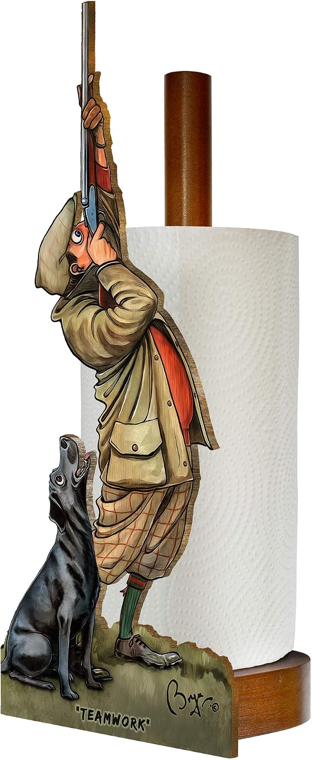 Looprints Fun Toilet Roll Storage & Kitchen Towel Holder Wooden Stand, Teamwork, Various Sizes