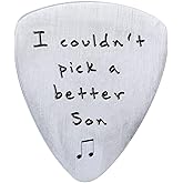 Gifts for Son from Mom Dad - I Couldn't Pick A Better Son Guitar Pick Jewelry, Personalized Musician Gifts, Birthday Graduation Gift Ideas from Parents