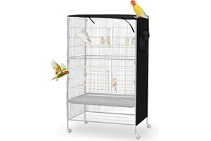ZESTEFY Bird Cage Cover, Large Birds Cage Covers for Night, Birds Cover for Cage with Adjustable Front Curtain, Blackout & Breathable Birdcage Covers for Parrot, Small Animals(Not Include Bird Cage)