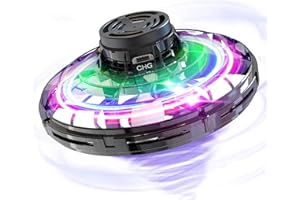 LOVELYHOME Flying Spinner Mini Drone,Hand Operated Drones for Kids Adults,Mini Flying Orb Ball with Lights,Hover Boomerang Fidget Spinner,Christmas Birthday Gifts for Boys Girls 8 9 10 11+ Indoor Outdoor (Black)