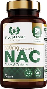 Royal Oak Health NAC 600mg N-Acetyl-Cysteine Vegan 60 Capsules UK Made view 1