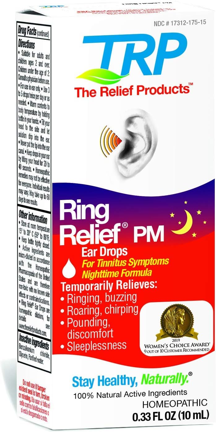 Ring Relief PM Ear Drops for Ringing in The Ears and Tinnitus Symptoms, Night time Formula: Health & Personal Care
