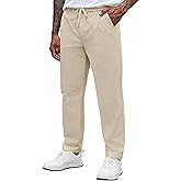 COOFANDY Men's Summer Long and Lightweight Casual Trousers Baggy Trousers Yoga Trousers Beach Holiday with Drawstring