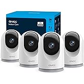 GNCC 2K Security Cameras 4pcs, Home Security Camera Indoor with 360° Motion Detection for Pets/Baby/Dog, Two-Way Audio, Night Vision, 24/7 SD Card Storage, Cloud Storage, Compatible with Alexa