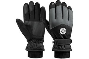 Pleneal Winter Ski Gloves Women Men, Windproof Waterproof Gloves with Warm Touchscreen Thermal Lining Anti-Slip for Work Cycling Motorcycle Snowboarding