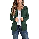 CZYINXIAN Women's Cable Knit Cardigan Sweater Casual Long Sleeve Open Front Button Down Fall Outerwear