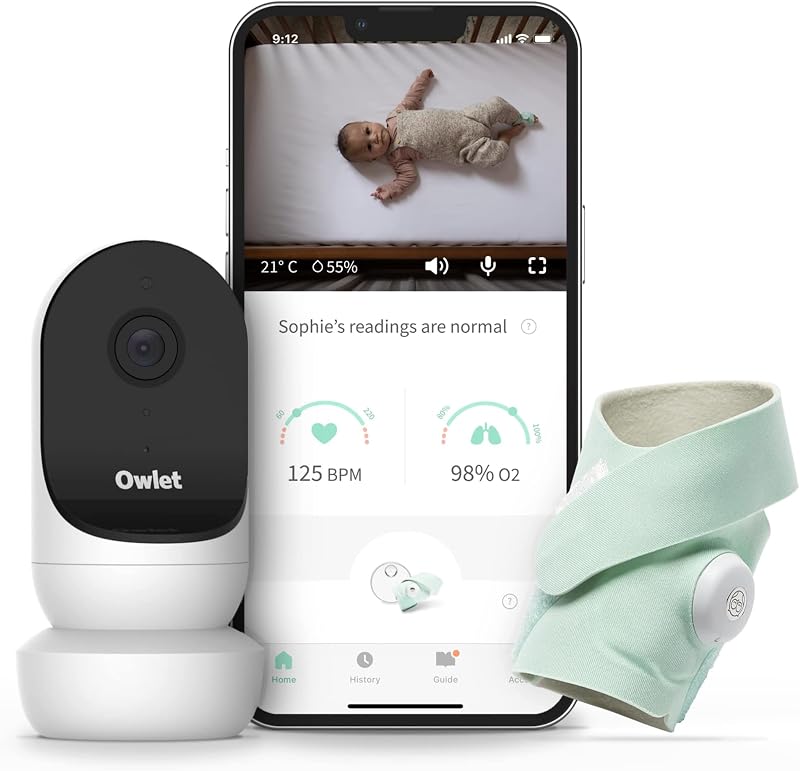 Owlet Monitor Duo 2 Cam 2 Smart Sock 3 Baby Monitor HD Video Heart Rate Oxygen