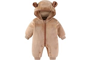 Fairy Baby Newborn Baby Bear Outfit Suit Thin Fleece Jumpsuit Romper Hooded Winter Clothes Snowsuit Coat Infant Girls Boys