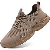 DLWKIPV Womens Running Shoes Lightweight Breathable No Slip Sneakers Gym Athletic Workout Casual Sports Walking Tennis Shoes Brown 8