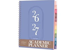 Rileys Academic Planner 2026-2027, Daily, Weekly & Monthly Planner, July 2026 - June 2027, Student Notes Pages, Twin-Wire Bin
