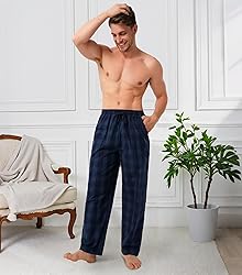 DAVID ARCHY Mens Pajama Pants Soft Cotton Plaid