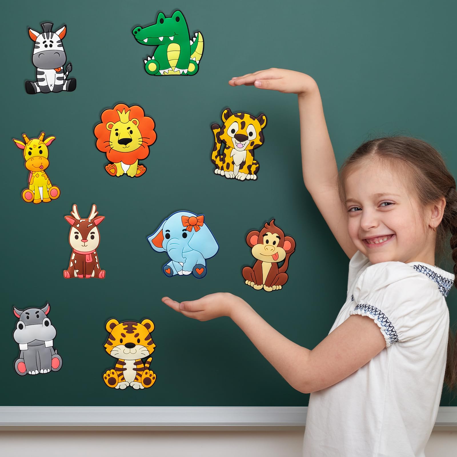 DMIGHT Fridge Magnets for Toddlers 1-3, Animal Refrigerator Magnet for Kids, Baby Educational Gift, Full Back Magnetic Kids Magnets