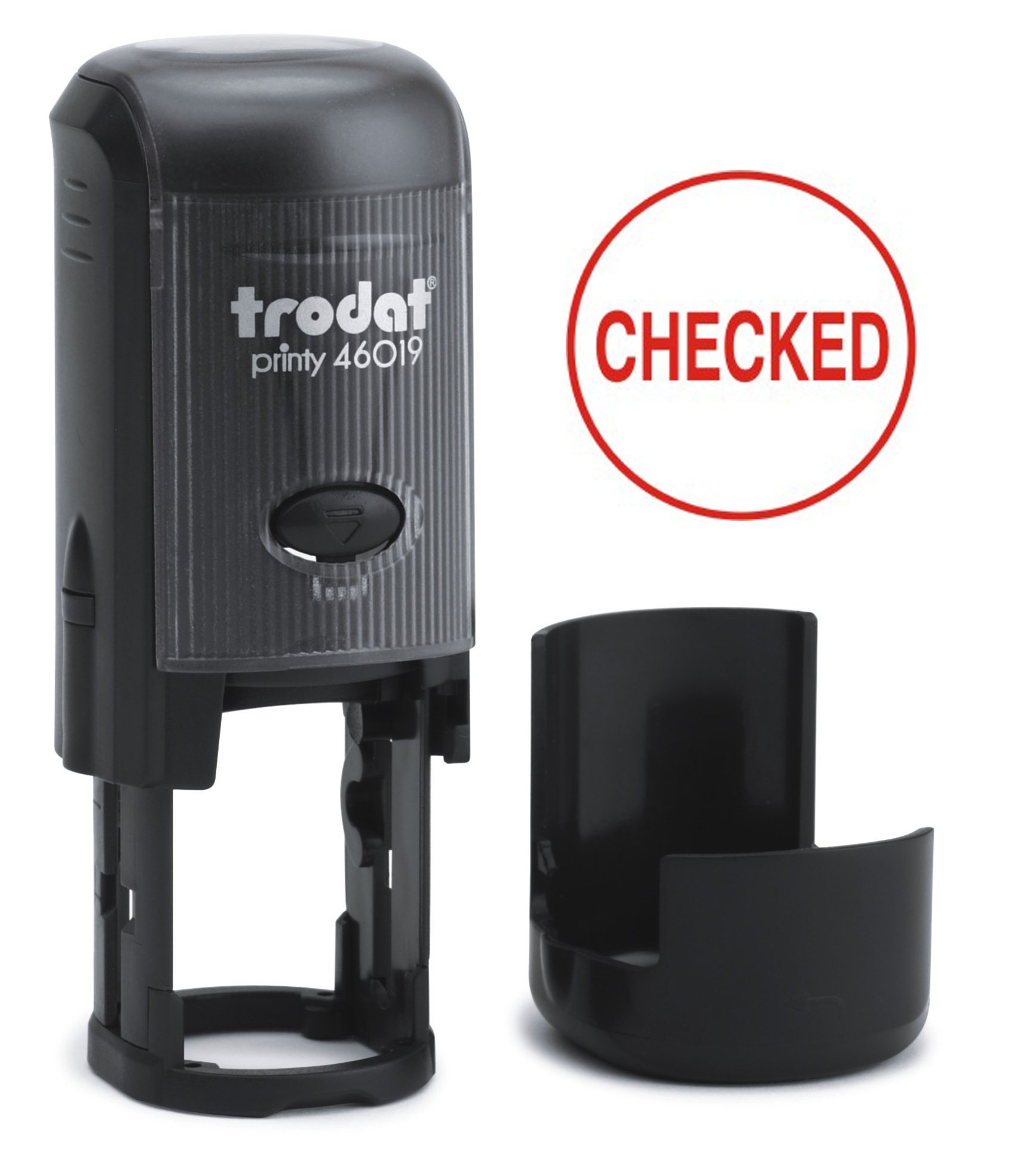 Trodat Printy Word Stamp Self Inking - Checked - Reinkable Red Ref 54292