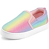 K KomForme Toddler Girls Boys Shoes Little Kids Slip on Canvas Sneakers for Running/Walking