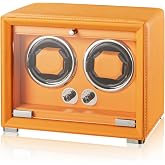KOHUDIS KHD01 Watch Winder for 2/4/6/9 Automatic Watches, high-end Leather Making, Super Quiet Mabuchi Motor, Two Power Modes, Built-in led Lights
