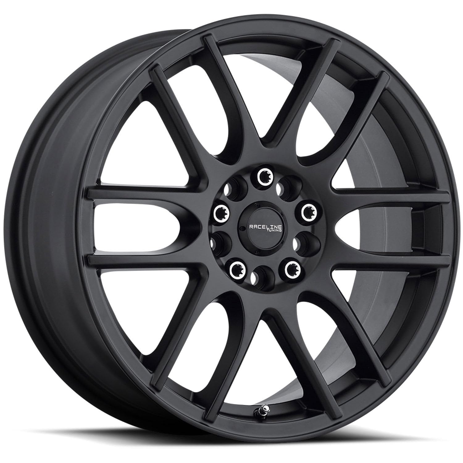 Raceline Wheels 141B MYSTIQUE Rueda negra satinada (17 x 7,5 pulgadas/5 x 108 mm, desplazamiento de 40 mm)