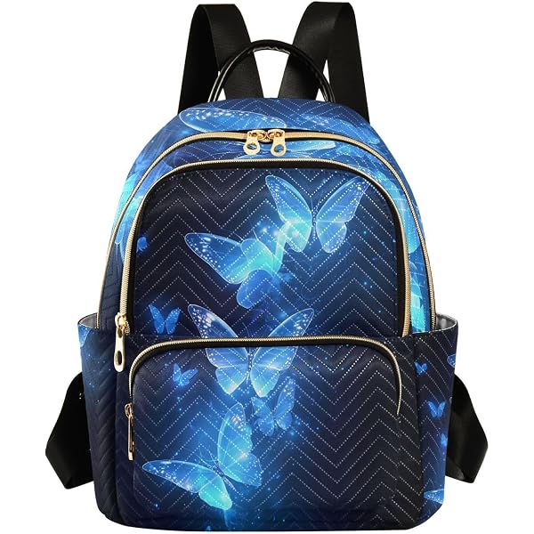 4909 Cute Neon Flying Butterflies Mini Backpack Purse Travel Bag Stardust neon butterfly backpack main image 4