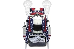 KAVIGOR Lacrosse Bag 65L, Extra Large Lacrosse Gear Backpack with Multi-Pocket Design, Helmet Holder & Ventilated Shoe Compartment