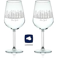 Leonardo Verre à Vin Avec Gravure – Skyline Rio En Kit