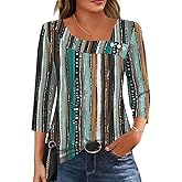 LOMON Womens 3/4 Length Sleeve T Shirts Asymmetrical Neck Tops Business Blouses for Women Fashion 2026