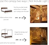 HanYun Mosquito Net for Double Bed 4 Corner Post White 2.2m x 2m x 2.5m view 2