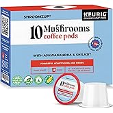 Shroomzup Mushroom Coffee K Cups 12 Pods - 10 Mushroom Coffee with Ashwagandha and Shilajit - Dark Roast Single Serve K-Cup Pods