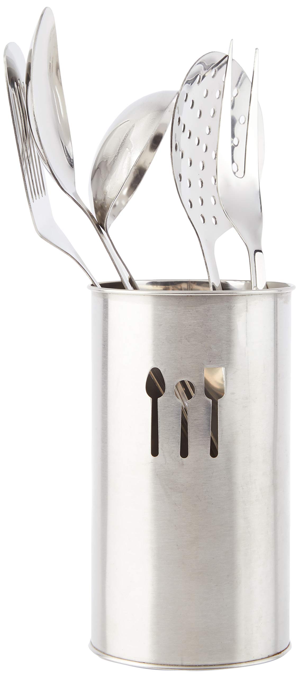 6 Piece Stainless Steel Cooking Utensil Set with Holder