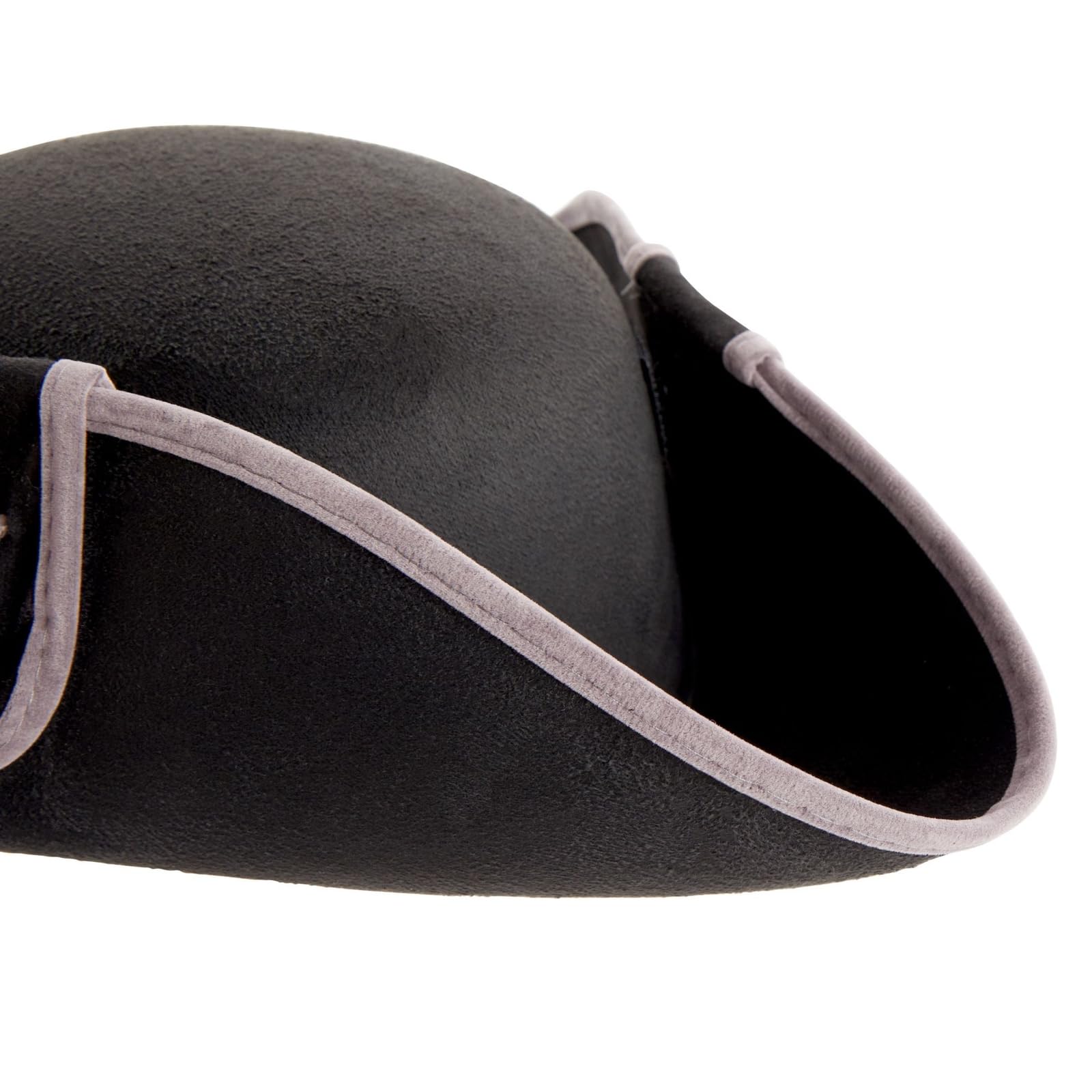 BLUE PANDA Black Pirate Hat and Patch - Adult One Size Fits Most, 22 in - Tricorn Style Hat for Cosplay & Costume Parties