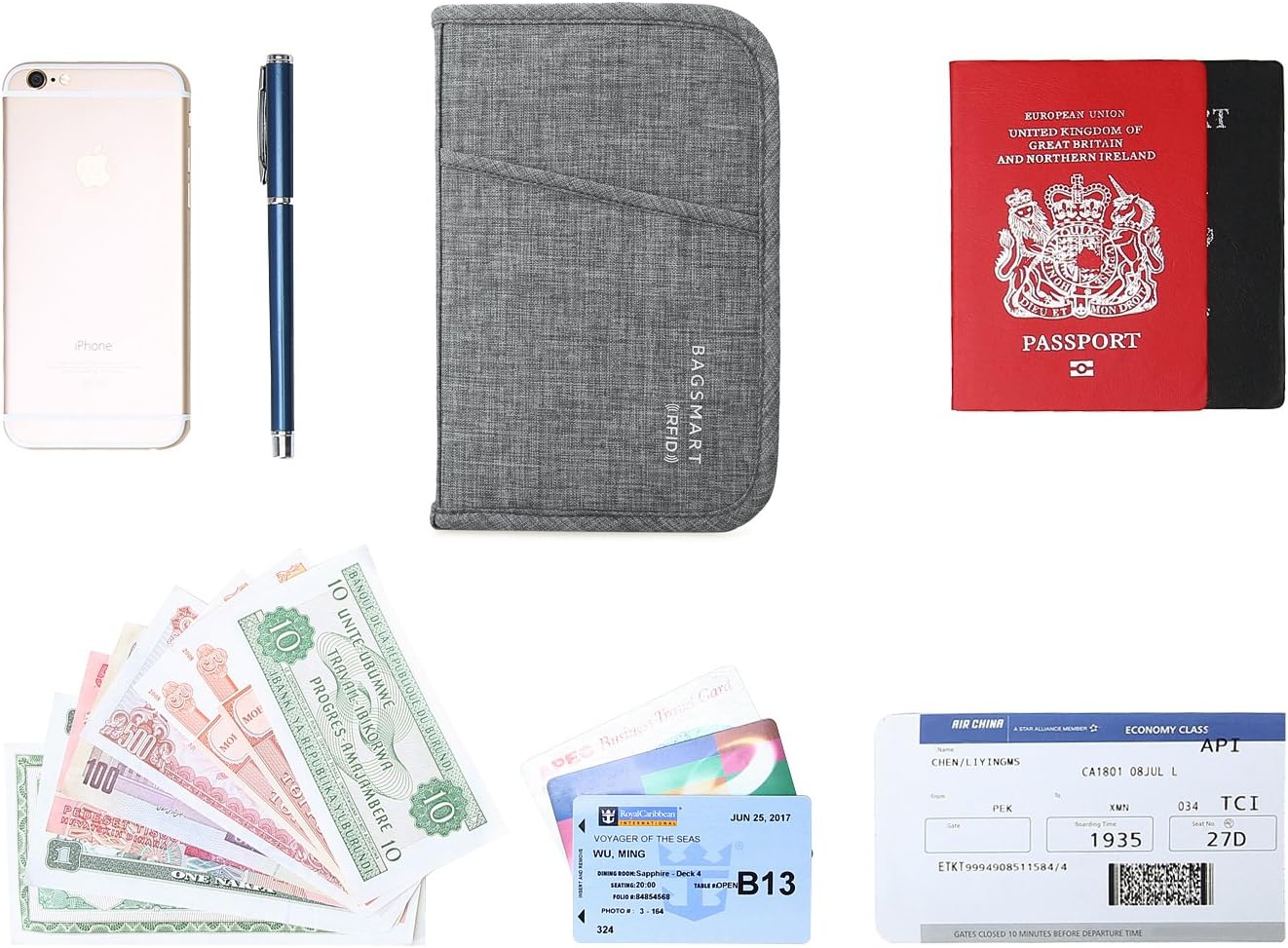  | BAGSMART Travel RFID Blocking Wallet Passport Holder Cover Document Organizer for Men and Women | Passport Wallets