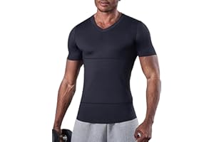 KOCLES Gynecomastia Undershirt V-Neck Chest Compression Shirt for Men Slimming Undershirt Body Shaper Shapewear
