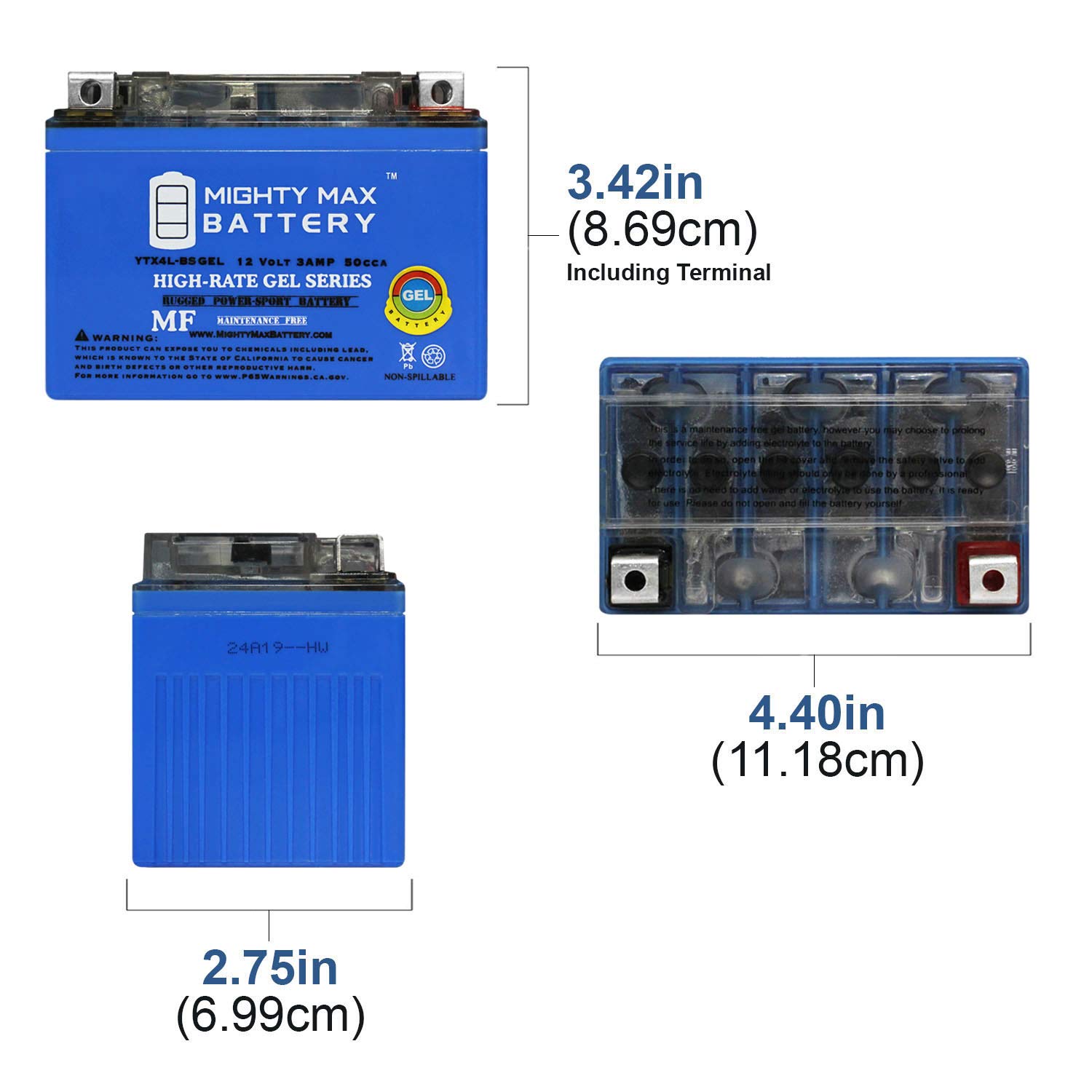 Trail 0313 Brand Product Mighty Max Battery YTX14AH 12V 12AH Battery