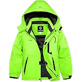 GEMYSE Boy's Waterproof Ski Snow Jacket Hooded Fleece Windproof Winter Jacket
