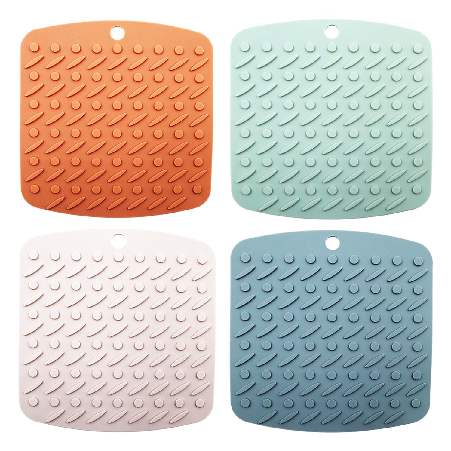 4 Silicone Heat-Insulating Placemats, Multifunctional, Colorful, Anti-Scalding & Anti-Slip, Pot Mats, Coasters & Dish Mats