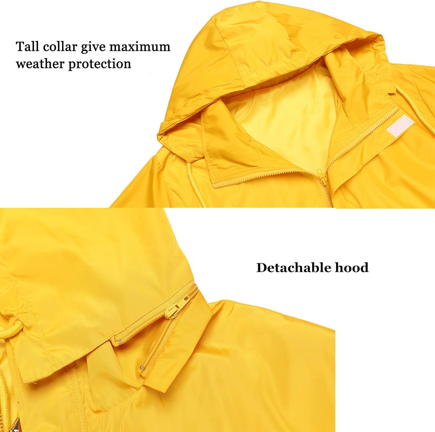 ZEGOLO Men's Raincoats Waterproof Windbreaker Lightweight Active Outdoor Full Zip Hooded Long Rain Jacket at  Men’s Clothing store