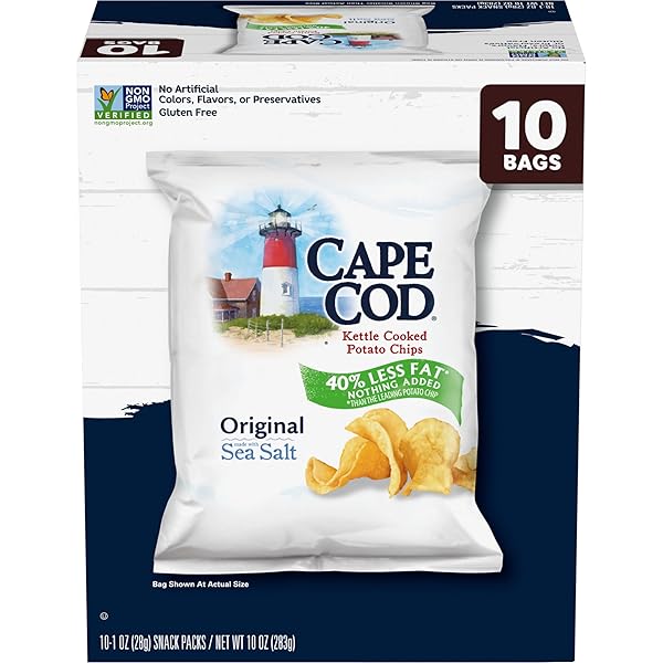 CAPE COD POTATO CHIPS, LESS FAT ORIGINAL KETTLE...