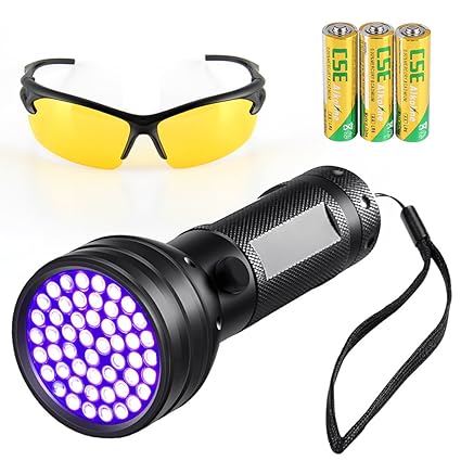 UV Flashlight,51 LED Ultraviolet Light,Black Light Flashlight,Detector for Dog/Cat Urine,Pet Stains,Bed Bug,Scorpion Hunting