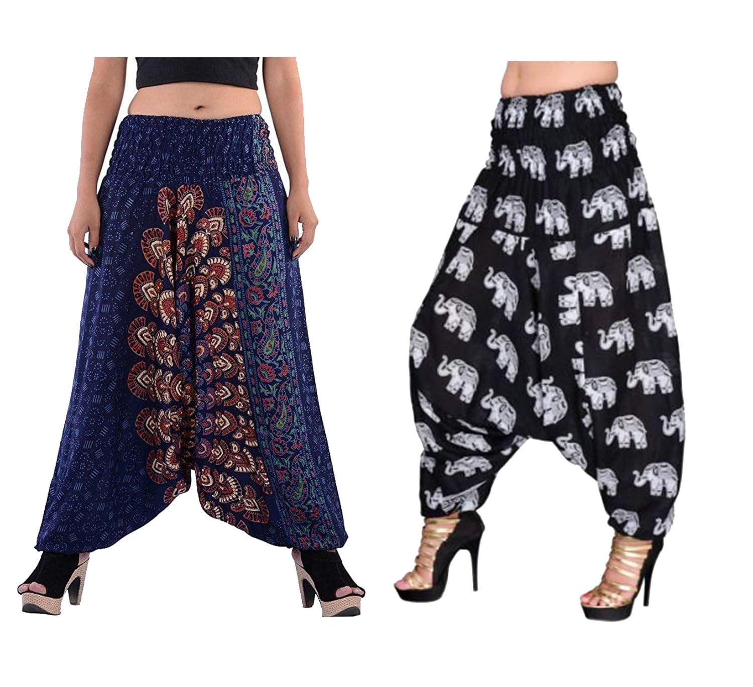 Buy Unisex Harem Pant ( PT_09 _ Multicolored _ Free Size ) (Pack of 2