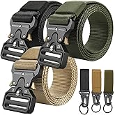 KingMoore 3 Pack Tactical Belt for EDC Battle Military Utility Combat Gear with Heavy-Duty Quick-Release Metal Buckle